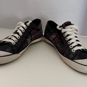 Coach Black and Red Plaid Women’s Sneakers, Size 7